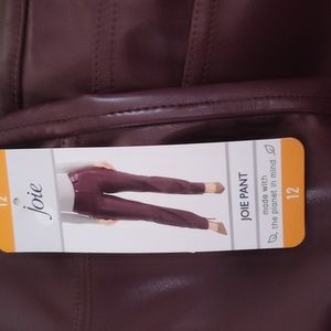 Joie faux leather size 12 pants new